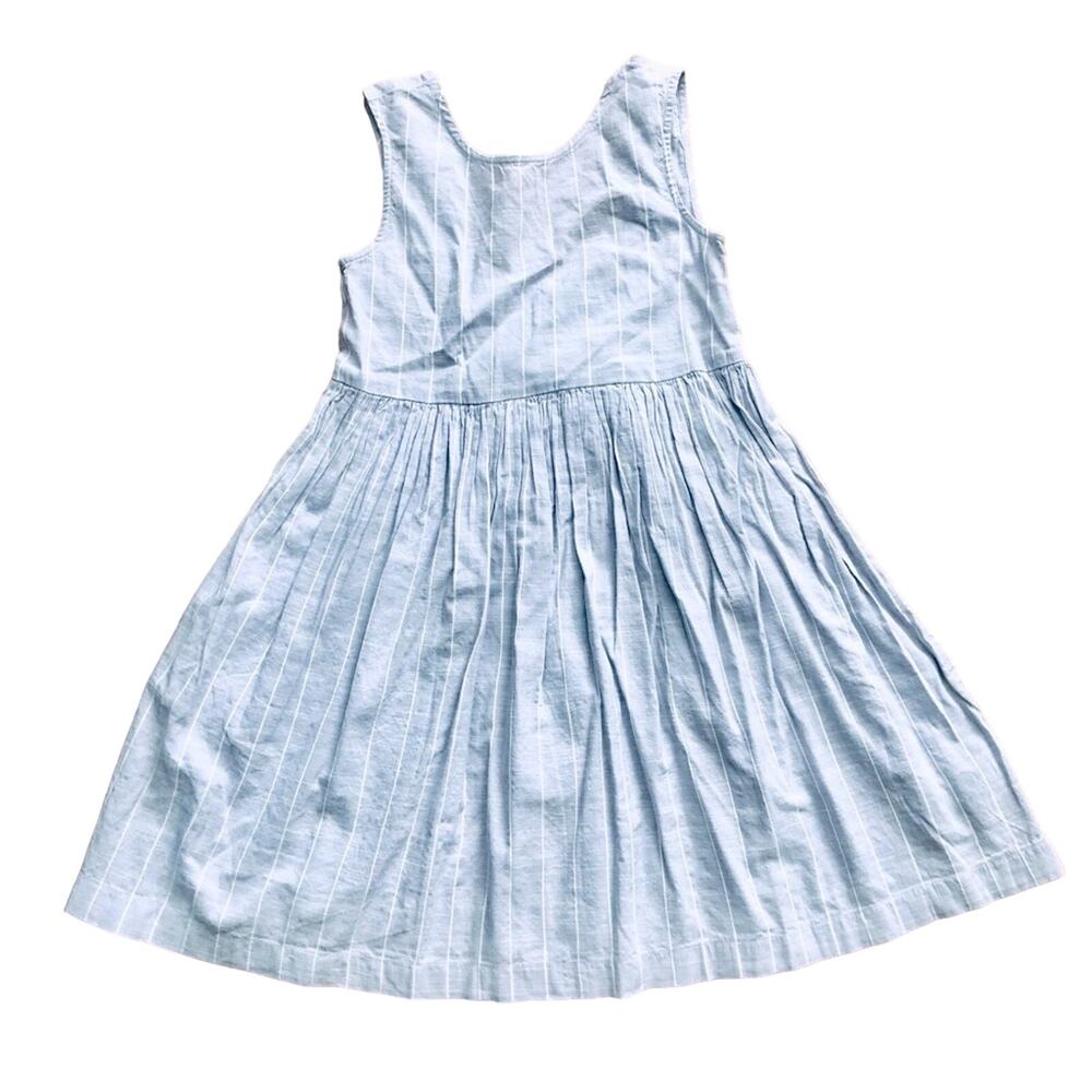 Harper Canyon Striped A-Line Smocked Back Bow Lavender White Dress Girl’s Size 7